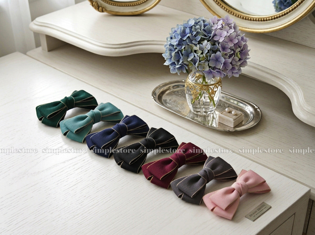A257 - Kẹp bấm nơ Classy elegant minimalist hairbow