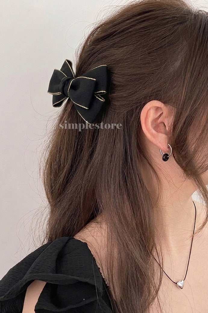 A257 - Kẹp bấm nơ Classy elegant minimalist hairbow