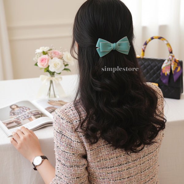 A257 - Kẹp bấm nơ Classy elegant minimalist hairbow