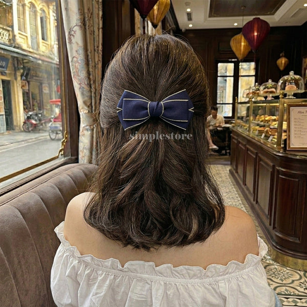 A257 - Kẹp bấm nơ Classy elegant minimalist hairbow