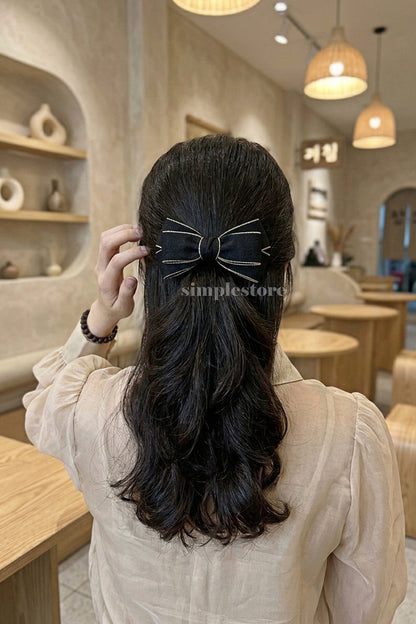 A257 - Kẹp bấm nơ Classy elegant minimalist hairbow