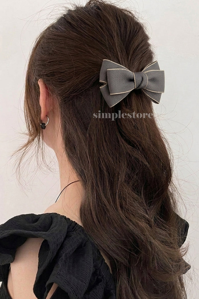 A257 - Kẹp bấm nơ Classy elegant minimalist hairbow