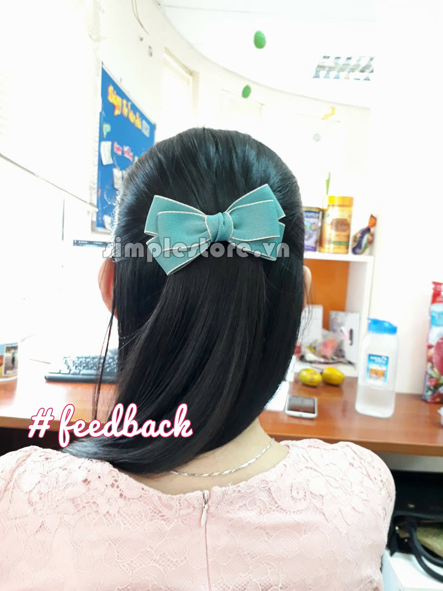A257 - Kẹp bấm nơ Classy elegant minimalist hairbow