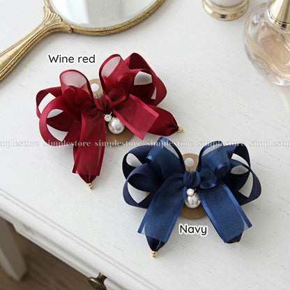 A258 - Kẹp bấm nơ Coquette daily shine layered hairbow