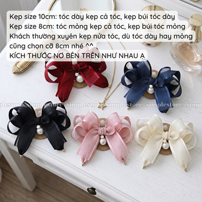 A258 - Kẹp bấm nơ Coquette daily shine layered hairbow