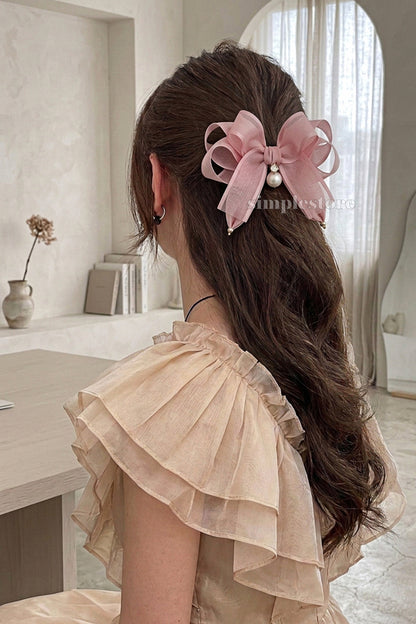 A258 - Kẹp bấm nơ Coquette daily shine layered hairbow