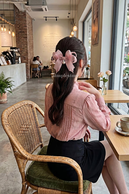 A258 - Kẹp bấm nơ Coquette daily shine layered hairbow