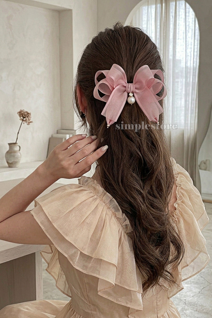 A258 - Kẹp bấm nơ Coquette daily shine layered hairbow