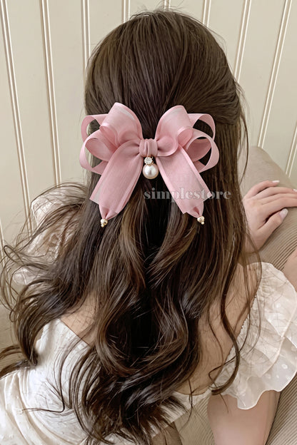 A258 - Kẹp bấm nơ Coquette daily shine layered hairbow