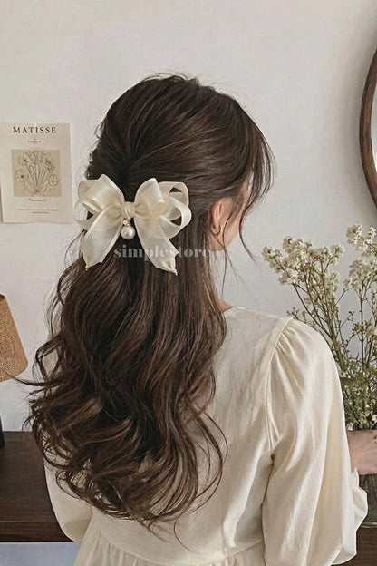A258 - Kẹp bấm nơ Coquette daily shine layered hairbow