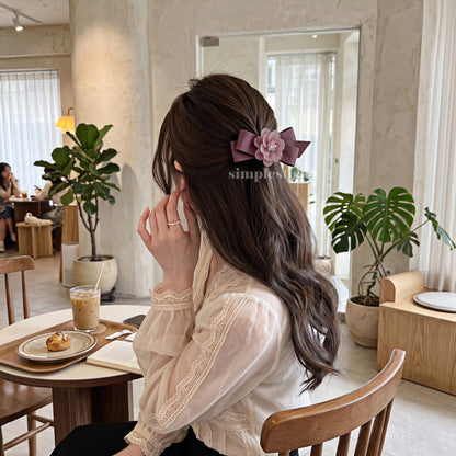 A263 - Kẹp bấm Grace Rose crystal hairbow