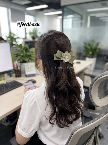 A263 - Kẹp bấm Grace Rose crystal hairbow