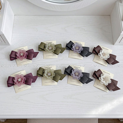 A263 - Kẹp bấm Grace Rose crystal hairbow