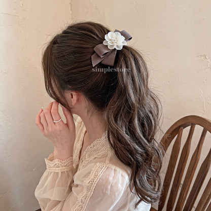 A263 - Kẹp bấm Grace Rose crystal hairbow