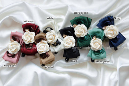 A250 - Cặp dọc French Chic Camellia Banana Clip