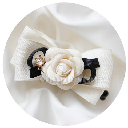 A250 - Cặp dọc French Chic Camellia Banana Clip