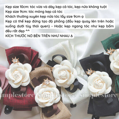 A250 - Cặp dọc French Chic Camellia Banana Clip