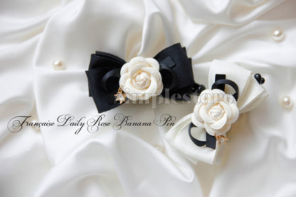 A250 - Cặp dọc French Chic Camellia Banana Clip