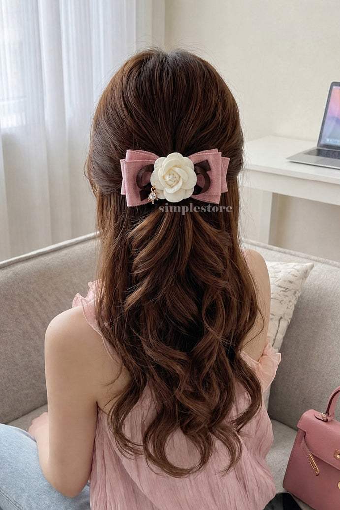 A250 - Cặp dọc French Chic Camellia Banana Clip