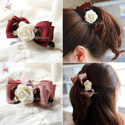 A250 - Cặp dọc French Chic Camellia Banana Clip
