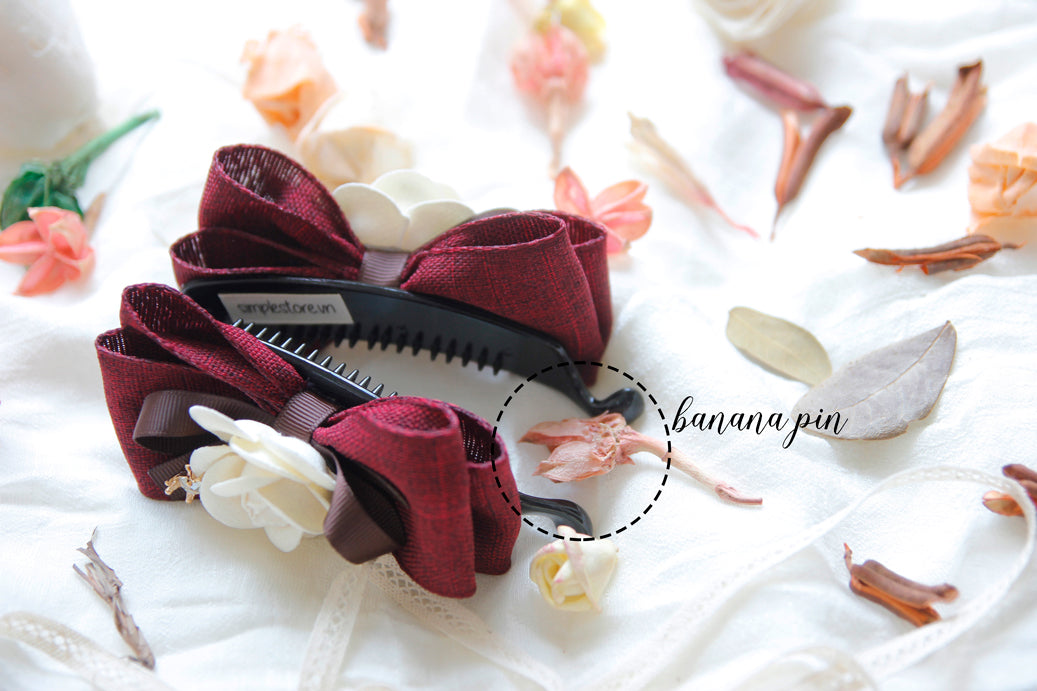 A250 - Cặp dọc French Chic Camellia Banana Clip