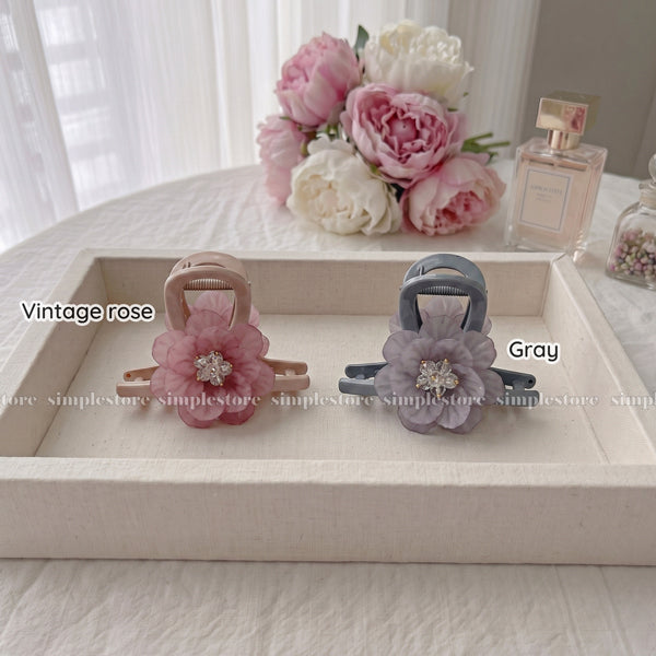 A256 - Kẹp tóc La Rose crystal blooming hair claw