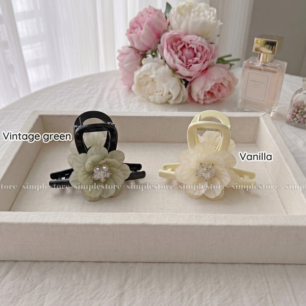 A256 - Kẹp tóc La Rose crystal blooming hair claw