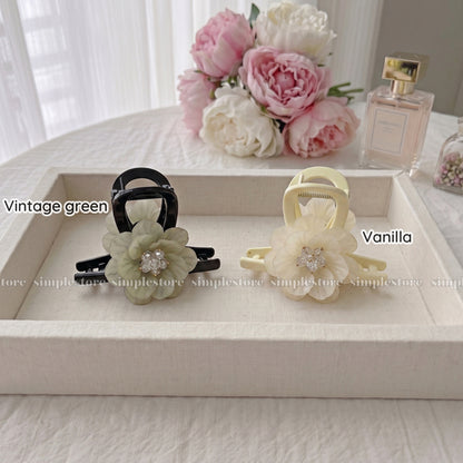 A256 - Kẹp tóc La Rose crystal blooming hair claw