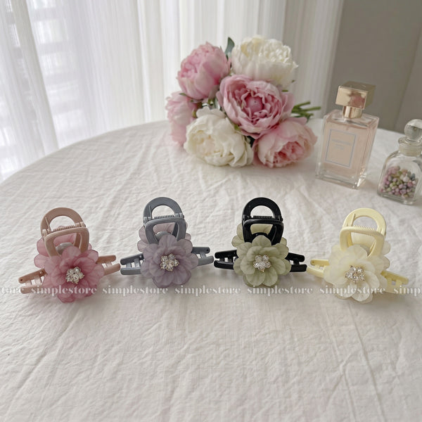 A256 - Kẹp tóc La Rose crystal blooming hair claw
