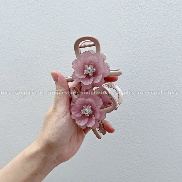 A256 - Kẹp tóc La Rose crystal blooming hair claw