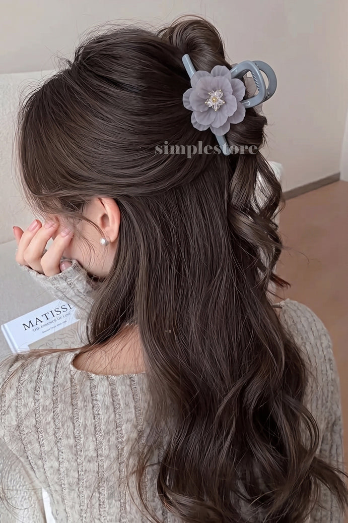 A256 - Kẹp tóc La Rose crystal blooming hair claw