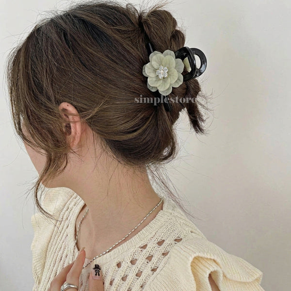 A256 - Kẹp tóc La Rose crystal blooming hair claw