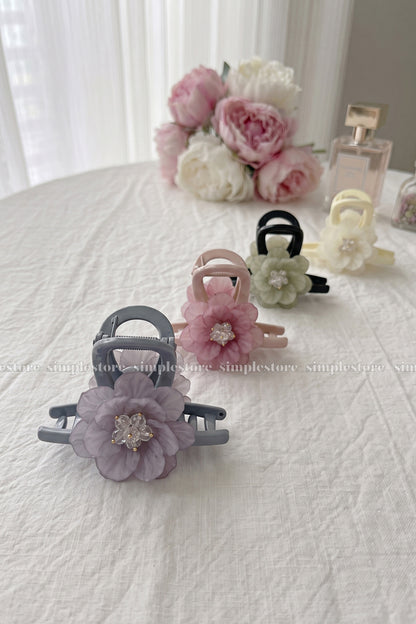 A256 - Kẹp tóc La Rose crystal blooming hair claw