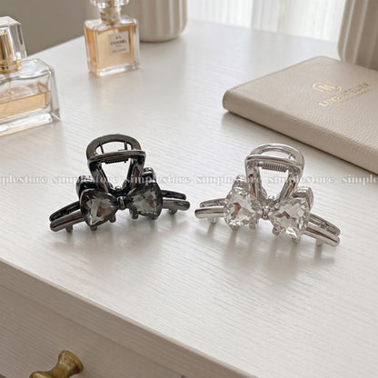 A259 - Kẹp tóc Sparkly crystal bow mini claw clip