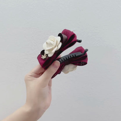 A250 - Cặp dọc French Chic Camellia Banana Clip