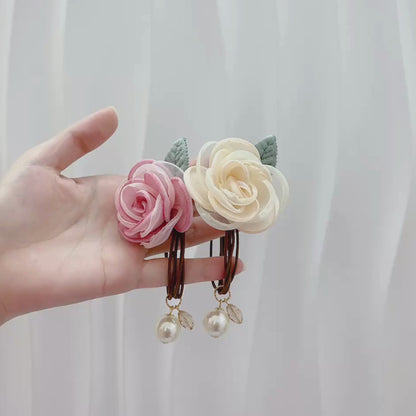 A262 - Dây buộc French Rosette Pearl hair tie