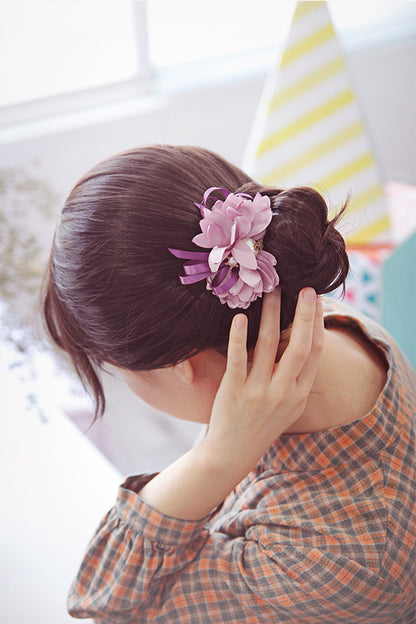 C16076 - Dây buộc xếp nơ cánh hoa cao cấp đính đá vương miện Julie Ponytail - Simple Store