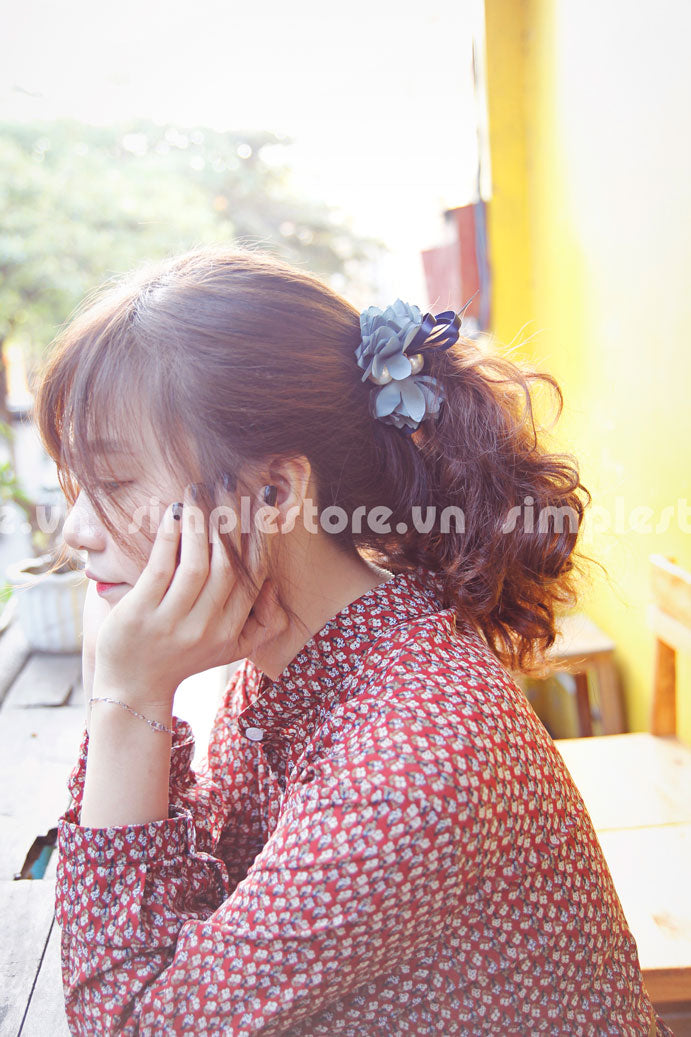 C16076 - Dây buộc xếp nơ cánh hoa cao cấp đính đá vương miện Julie Ponytail - Simple Store