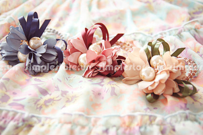 C16076 - Dây buộc xếp nơ cánh hoa cao cấp đính đá vương miện Julie Ponytail - Simple Store