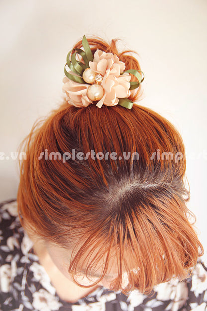 C16076 - Dây buộc xếp nơ cánh hoa cao cấp đính đá vương miện Julie Ponytail - Simple Store