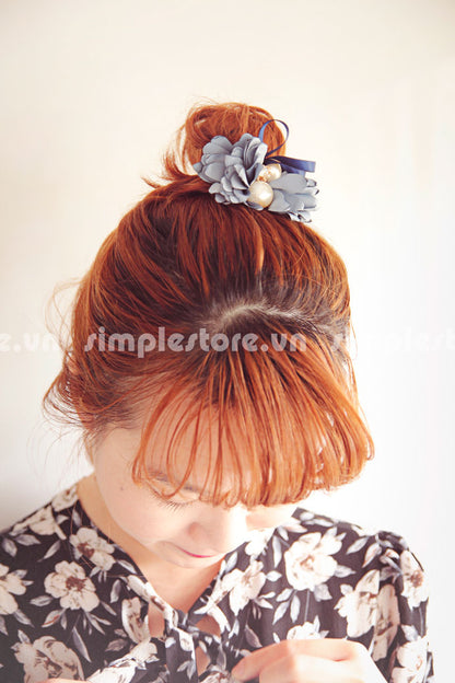 C16076 - Dây buộc xếp nơ cánh hoa cao cấp đính đá vương miện Julie Ponytail - Simple Store