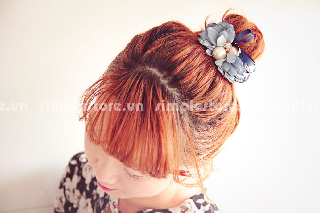 C16076 - Dây buộc xếp nơ cánh hoa cao cấp đính đá vương miện Julie Ponytail - Simple Store