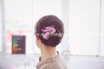 C16076 - Dây buộc xếp nơ cánh hoa cao cấp đính đá vương miện Julie Ponytail - Simple Store