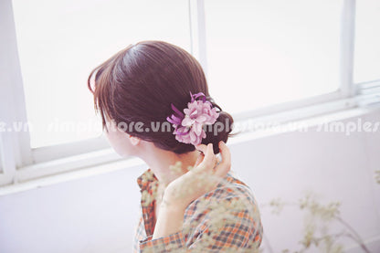 C16076 - Dây buộc xếp nơ cánh hoa cao cấp đính đá vương miện Julie Ponytail - Simple Store