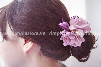 C16076 - Dây buộc xếp nơ cánh hoa cao cấp đính đá vương miện Julie Ponytail - Simple Store
