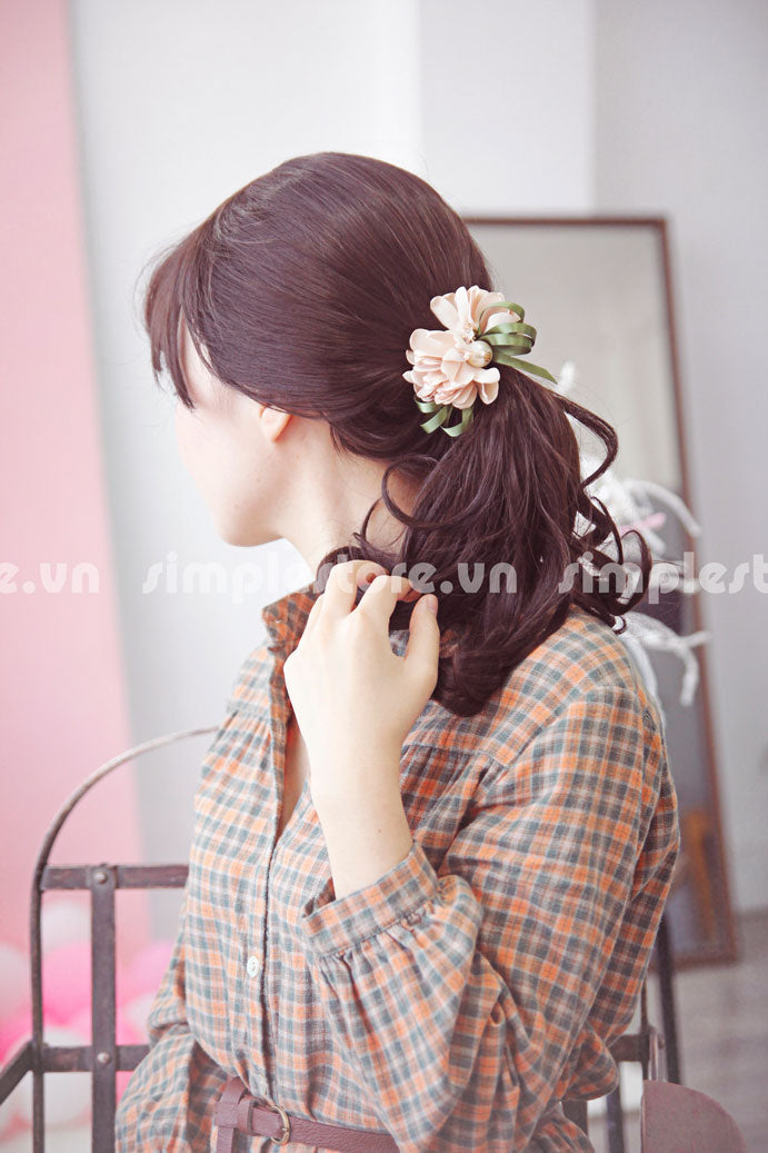 C16076 - Dây buộc xếp nơ cánh hoa cao cấp đính đá vương miện Julie Ponytail - Simple Store