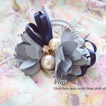C16076 - Dây buộc xếp nơ cánh hoa cao cấp đính đá vương miện Julie Ponytail - Simple Store