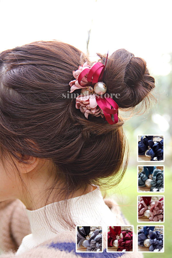 C18144 - [New Mood] Dây buộc xếp nơ cánh hoa cao cấp đính đá vương miện Julie Ponytail - Simple Store