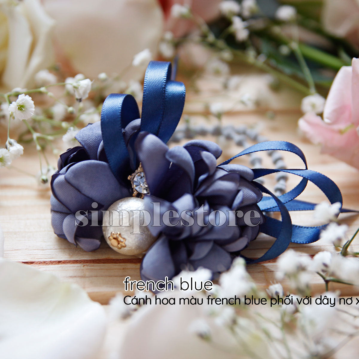 C18144 - [New Mood] Dây buộc xếp nơ cánh hoa cao cấp đính đá vương miện Julie Ponytail - Simple Store