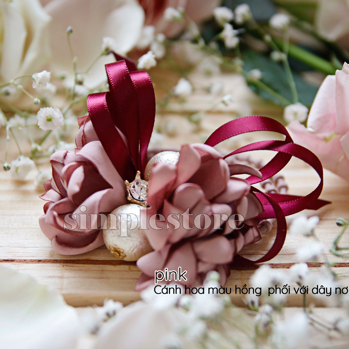 C18144 - [New Mood] Dây buộc xếp nơ cánh hoa cao cấp đính đá vương miện Julie Ponytail - Simple Store